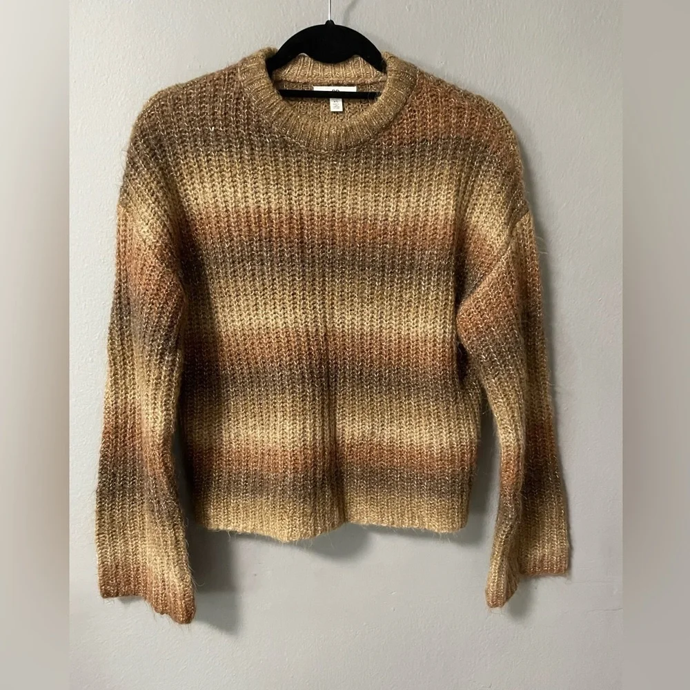 Nordstrom bp Space Dye Long Sleeve Sweater in Brown Raisin Stripe. Size X-Small